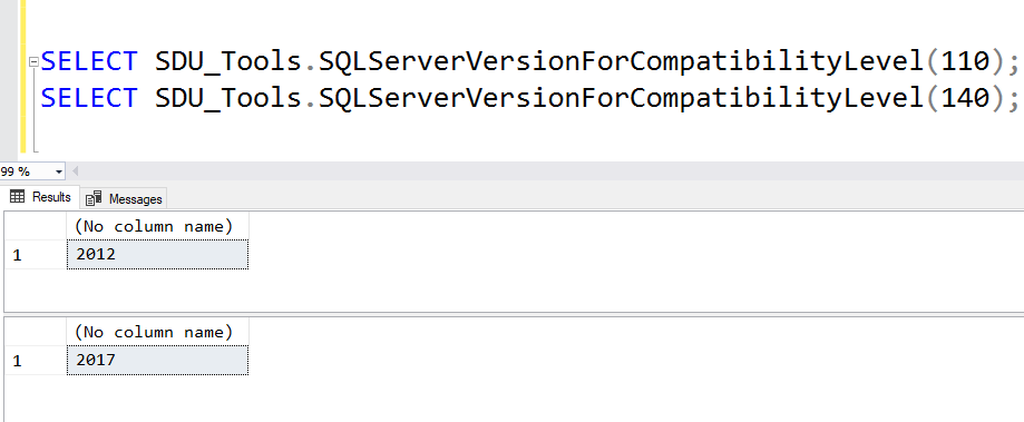 SDU Tools: SQL Server Version for Compatibility Level
