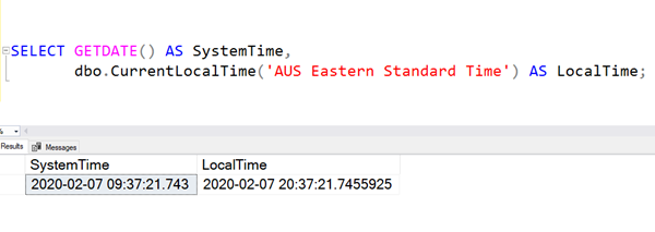 SQL: Getting local date and time in Azure SQL Database