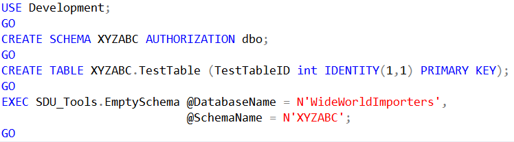 SDU Tools: Empty Schema