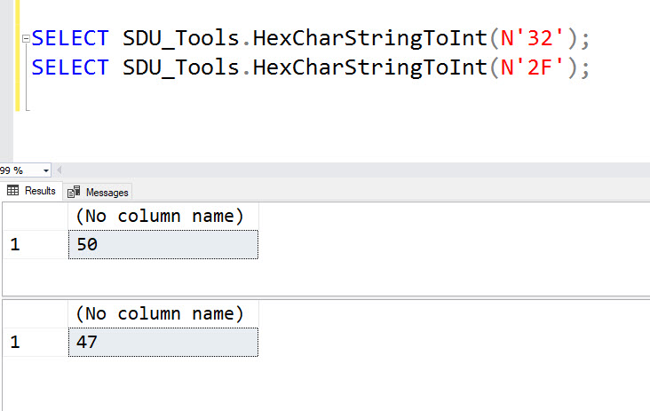 SDU Tools: Convert a hexadecimal character string to an integer in T-SQL