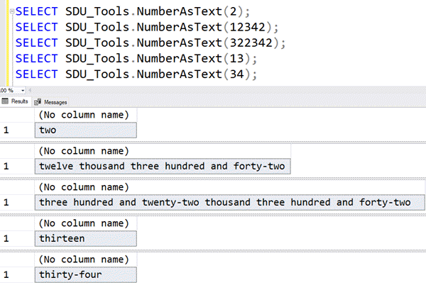SDU Tools: Show a number as text in SQL Server