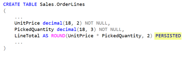 SQL: Computed Columns: It's a matter of persistence