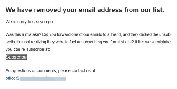 General: Please don't spam unsubscribes