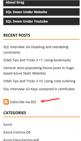 General: Adding a rich RSS feed to a Hugo-based Azure Static Website