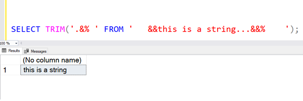 SQL: Think that T-SQL TRIM is just LTRIM RTRIM - Think Again