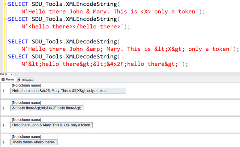 SDU Tools: XMLEncodeString and XMLDecodeString in T-SQL