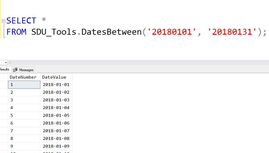 SDU Tools: DatesBetween - all dates between two dates in T-SQL - The ...