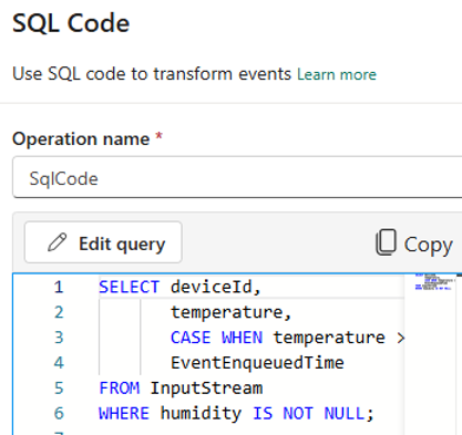 Using Custom SQL Code