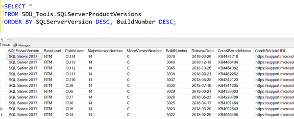 SDU Tools: All the Versions of SQL Server using ...
