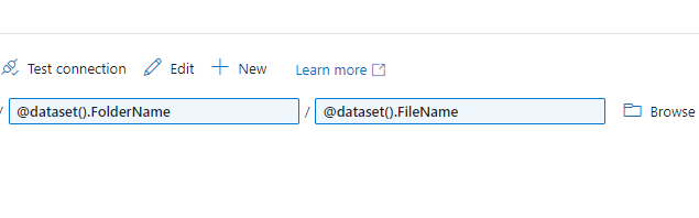 Dataset connection tab 2